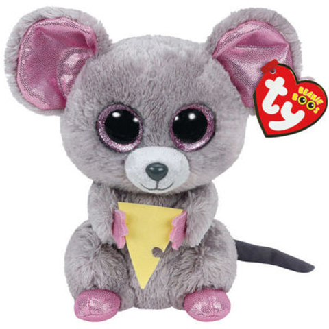 Ty – animal en peluche de 15cm, couineur de souris avec du fromage, jouet pour enfants, avec bonnet, grand oeil, cadeau d'anniversaire et de noël ► Photo 1/4