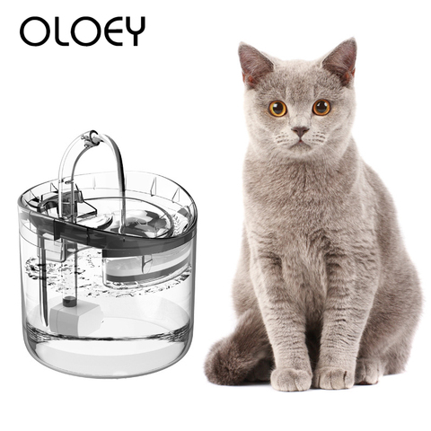 Ue/US Plug 1.5L Transparent chat fontaine d'eau automatique distributeur d'eau de circulation chat chaton chien chiot animal de compagnie produit à boire ► Photo 1/6