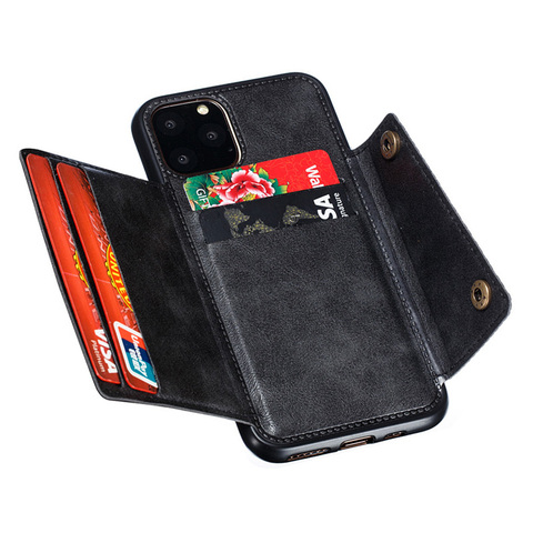 Coque de téléphone magnétique en cuir avec porte-feuille pour iPhone, pour modèles 12, 11 Pro Max, XS, X, XR, 6, 6S, 8, 7 Plus, SE 2022 ► Photo 1/6