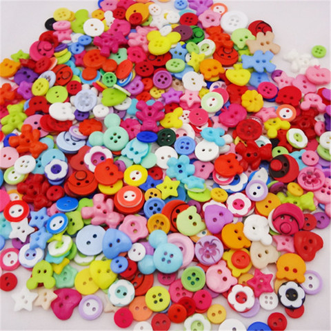 Assortiment de boutons de couture en plastique de 100 pièces, de haute qualité, pour couture, artisanat et accessoires de couture Appliques PH98 ► Photo 1/1