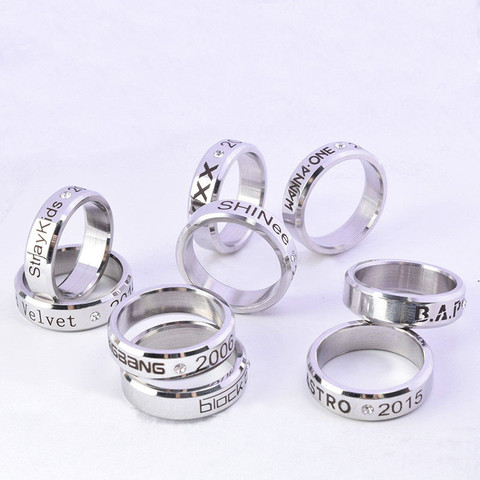 Bijoux KPOP want One Ring, bloc de lumière BAP. b Vixx Astro strayenfants, anneaux en acier inoxydable ► Photo 1/6
