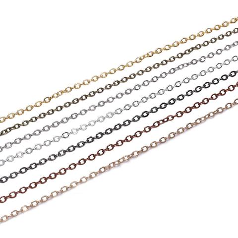 5 m/lot largeur 1.5 2mm or cuivre ovale lien collier chaîne pour la fabrication de bijoux résultats accessoires Bracelet fournitures de travaux manuels ► Photo 1/6