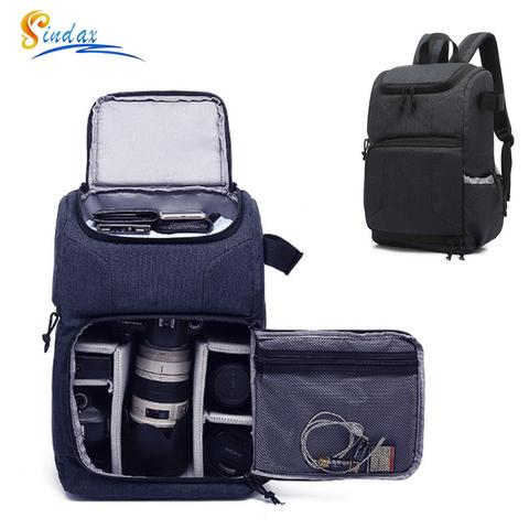 Étanche DSLR appareil Photo sac Photo caméras sac à dos Portable voyage trépied lentille pochette vidéo sac pour DSLR appareil Photo tablette PC ordinateur Portable ► Photo 1/6