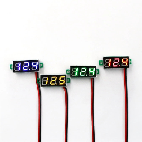 Mini Module d'affichage numérique LED rouge bleu, voltmètre DC2.5V-32V, testeur de tension, panneau de jauge pour moto voiture, bricolage ► Photo 1/6