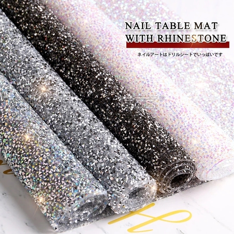 TSZS 1 pièces/lot 2022 nouveau Design diamant ongles tapis de Table avec strass lavable Nail Art outil manucure support tampons ► Photo 1/6