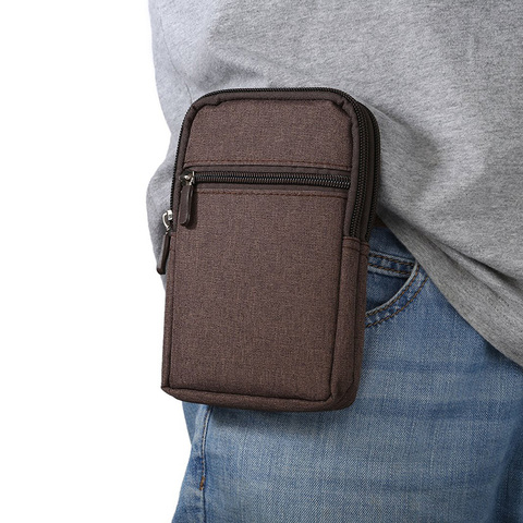 Nouveau sac de ceinture en toile hommes en plein air voyage passeport carte organiser portefeuille Fanny Pack femmes avec crochet de verrouillage sac de taille de téléphone décontracté ► Photo 1/6