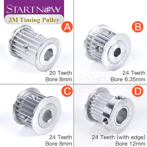 Poulie de synchronisation HTD 3M, largeur de dents 20/24 15mm, alésage 8/12, poulie d'engrenage à roue synchrone avec vis en aluminium pour pièces d'imprimante 3D ► Photo 1/5