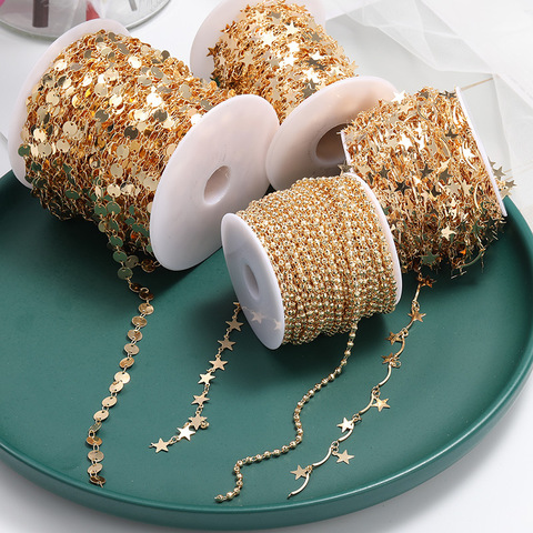 Pas de fané 1 mètre chaînes étoile lien cuivre chaînes bricolage bijoux résultats pour les femmes collier Bracelet faisant des fournitures de haute qualité ► Photo 1/6