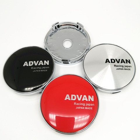 4 pièces 60mm Auto roue enjoliveurs centraux pour ADVAN Racing japon voiture style jantes moyeu couvercle capuchon emblème 56mm Badge autocollants ► Photo 1/6