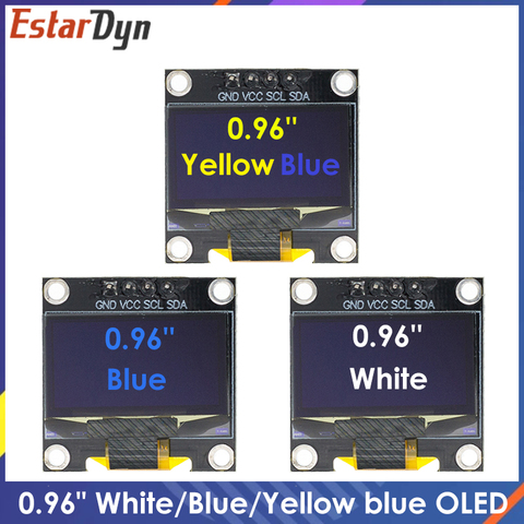 Nouveau Module d'affichage OLED 0.96 pouces IIC série blanc/bleu/jaune 128X64 I2C SSD1306 12864 carte écran LCD pour Arduino ► Photo 1/6