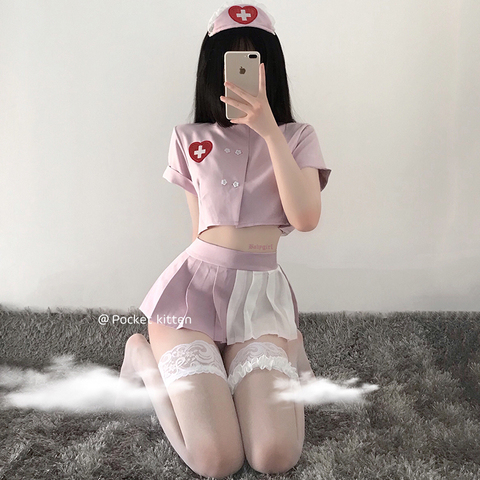 Porno Sexy Lingerie mousseline de soie bébé poupée Lenceria Sexi érotique Lingerie robe Cosplay Costumes sous-vêtements infirmière uniforme tenue de femme de chambre ► Photo 1/5