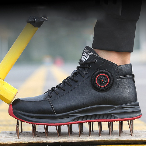 Chaussures de travail avec embout en acier sécurité Martin bottes hommes industriels bottes de bureau Indestructible Anti-crevaison Anti-crevaison protection ► Photo 1/6