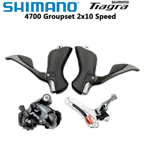 SHIMANO Tiagra-ensemble de vitesses pour vélo de route, 2x10 rapports SL/ST 4700 + FD 4700, 4700 4700 dérailleur avant et arrière ► Photo 1/5