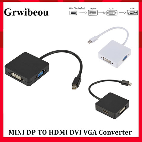 Grwibeou – convertisseur 3 en 1 Mini DP vers HDMI VGA DVI, adaptateur de Port d'affichage vers HDMI DVI VGA pour MacBook Lenovo Microsoft ► Photo 1/6