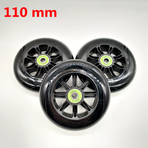 Roues de scooter 110mm, livraison gratuite, 3 pièces/lot, roulement ABEC-9 inclus ► Photo 1/2