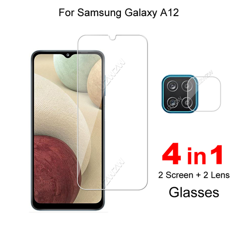 Pour Samsung Galaxy A12 caméra lentille Film de protection en verre protecteur d'écran garde verre trempé ► Photo 1/4