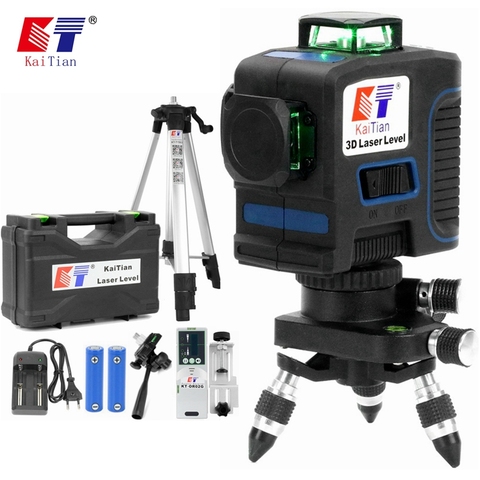 Trépied de niveau Laser Kaitian vert 4D 16 lignes auto-nivelant Vertical Horizontal puissant support 360 vert niveau 3D récepteur Laser ► Photo 1/6