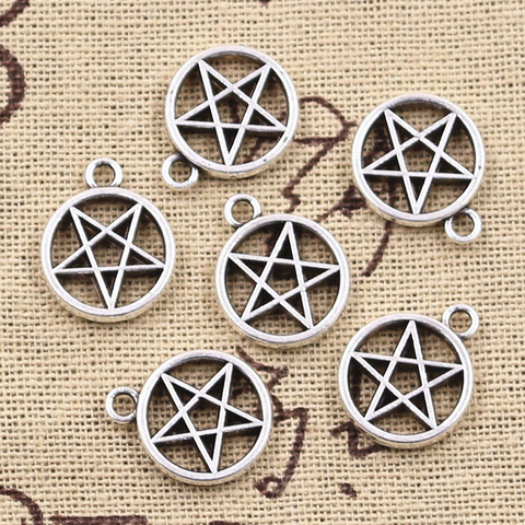 15 pièces breloques étoile pentagramme 17x14mm Antique argent couleur plaqué pendentifs faisant bricolage à la main tibétain trouver des bijoux ► Photo 1/2