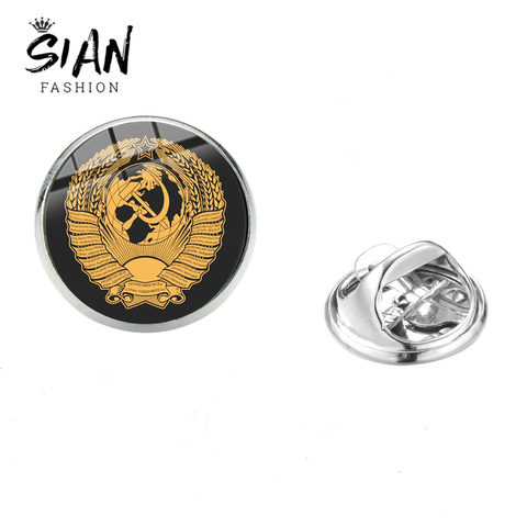 SIAN Vintage faucille marteau Badge broche héros staline CCCP urss soviétique communisme emblème symbole acier inoxydable manteau sac épinglette ► Photo 1/6