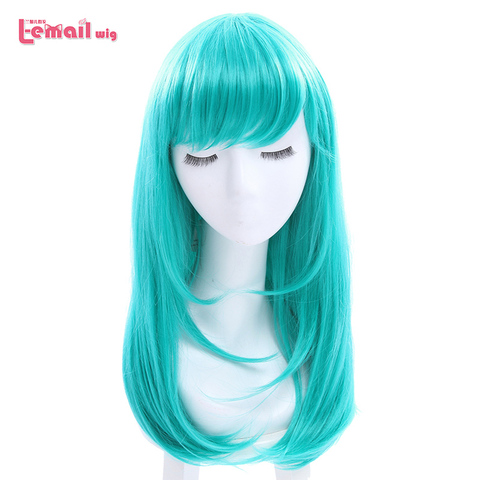 L-email-perruque de Cosplay synthétique lisse et longue pour femmes, 10 couleurs, noir rose vert, coiffure résistante à la chaleur, accessoire Halloween ► Photo 1/6