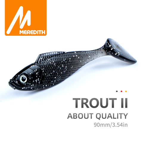 Meredith Truite 10 pcs/lot De Pêche Tackle Bait 10 Couleurs De Pêche Doux Leurres Sirène Queue 9g/90mm Livraison gratuite JX61-09-10 ► Photo 1/6