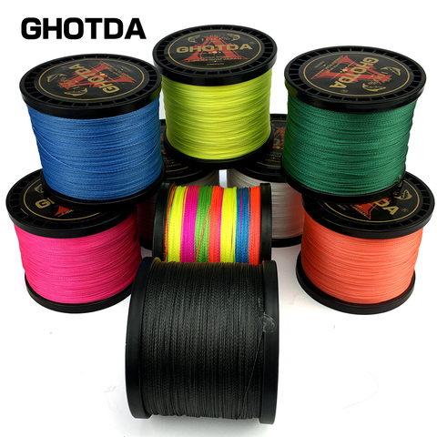 GHOTDA-ligne de pêche tressée PE, Multifilament, forte, 1000/500/300/100M, 4 brins, tissage 8/4 ► Photo 1/6