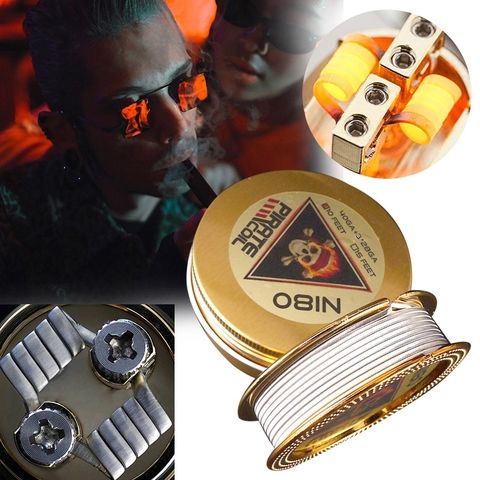 PIRATE bobine accessoires de mode Ni80 fil chauffant Pirate 3 Core Clapton fantaisie fil chauffant pour Cigarette électronique 3m 40GA + 3*28 ► Photo 1/6