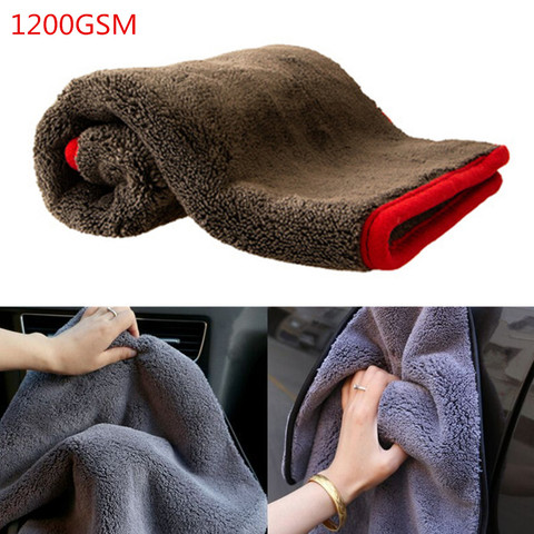 Lavage de voiture 1200GSM voiture détaillant microfibre serviette voiture nettoyage séchage tissu épais voiture lavage chiffon pour voitures cuisine voiture soin tissu ► Photo 1/6