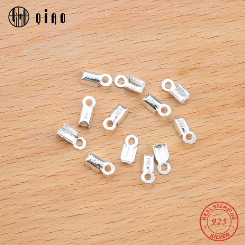 10 pièces 8*3mm 925 argent Sterling cuir cordon sertissage fin perles boucle conseils fermoir cordons connecteurs pour collier bracelet fabrication ► Photo 1/6