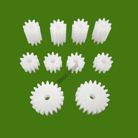 10 pièces 8T-56T dents 0.5 module bricolage broche engrenage en plastique jouet voiture moteur boîte de vitesses modèle jouet moteur engrenage ► Photo 1/6