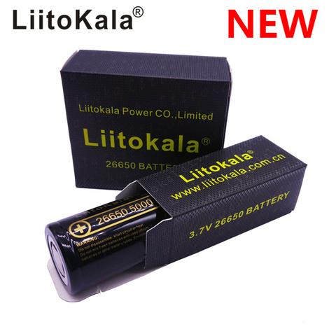 LiitoKala lii-50A 26650 5000mah batterie au lithium 3.7V 5000mAh 26650 batterie rechargeable 26650-50A adapté pour flashligh nouveau ► Photo 1/6