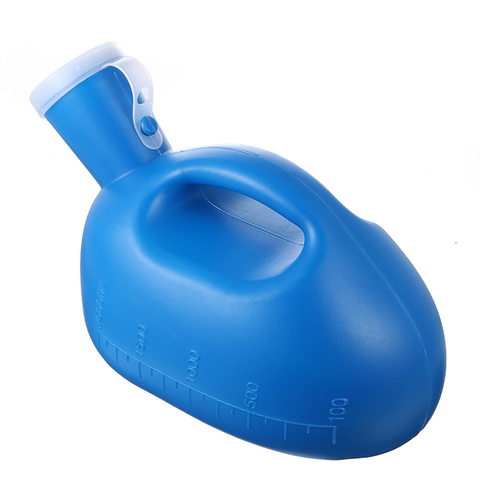 Bouteille urinoir Mobile en plastique bleu 2000ml | Bouteille d'aide aux toilettes, bouteille de pichet Portable homme, fournitures de toilette pour le Camping en plein air, soins hospitaliers 1 pièce ► Photo 1/6