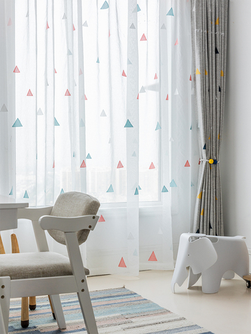 Rideaux brodés pour chambre d'enfant, rideau de fenêtre de chambre de garçon et fille en tulle, décoration de maison, rideau de fenêtre de balcon ► Photo 1/6