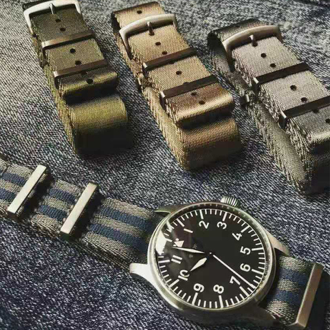 Bracelet de montre à rayures Nato, en Nylon, 20mm, 22mm, haute qualité ► Photo 1/6