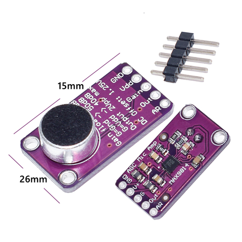 Carte amplificateur de Microphone MAX9814, Module de capteur de son, contrôle automatique du Gain, attaque pour Arduino MAX4466 PCB ► Photo 1/4