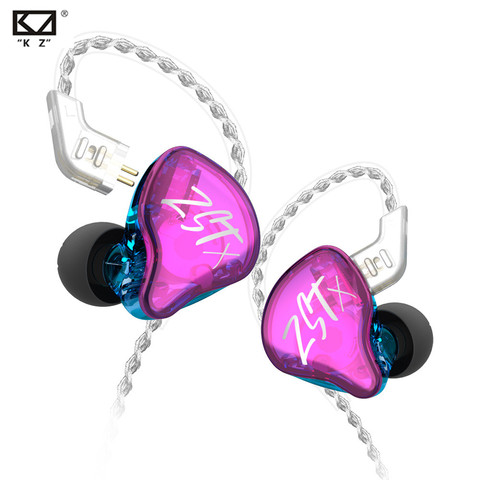 KZ ZST X 1BA + 1DD écouteurs intra-auriculaires unité hybride HIFI basse sport DJ écouteurs avec câble plaqué argent écouteurs pour ZST ZSN ► Photo 1/6