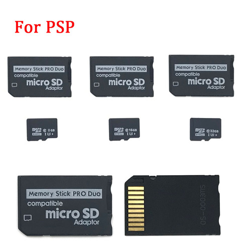 Adaptateur de carte mémoire pour Sony et PSP, adaptateur Micro SD à MS PRO Duo avec carte TF de 8 go 16 go 32 go ► Photo 1/6