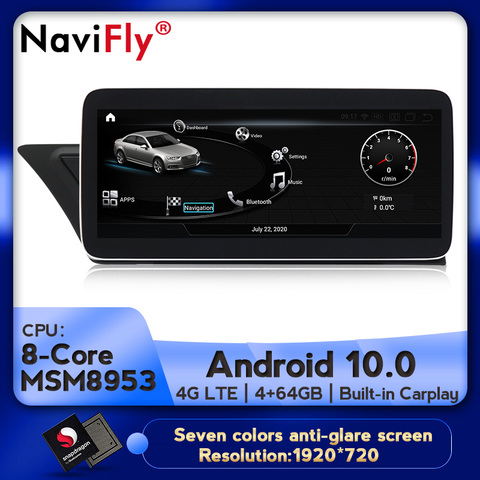 Navifly MSM8953 4GB + 64GB Android 10.0 lecteur multimédia de voiture pour Audi A4L B8 A5 2009-2016 Navigation GPS Carplay 4G LTE WIFI DSP ► Photo 1/6