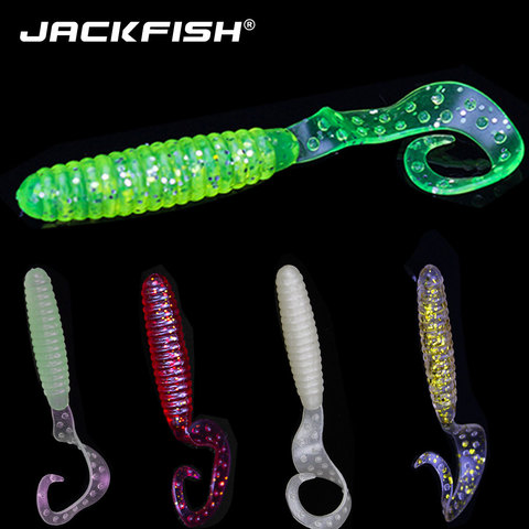 JACKFISH – lot d'appâts artificiels souples en Silicone pour la pêche, pack de leurres pour attraper des poissons tels que les carpes, ver Saturn, 2.4g, 6.5cm, 3 pièces ► Photo 1/6