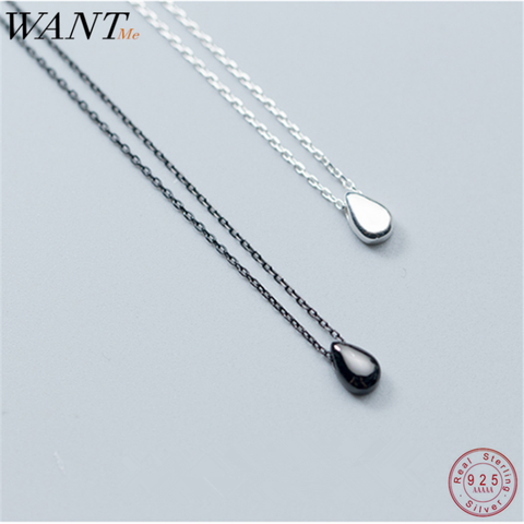 WANTME-collier pendentif en argent Sterling 100% pour femmes, pendentif géométrique minimaliste, chaîne à gouttelettes, accessoires cadeaux, bijoux pour adolescents ► Photo 1/6