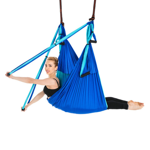 Hamac de Yoga antigravité à 6 poignées, trapèze, ceinture de suspension pour gymnastique pour la maison, dispositif de Traction aérienne pour Pilates, 2.5x1.5m ► Photo 1/6