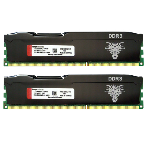 DDR3 RAM 4GB 8GB 1333MHz 1600MHz ordinateur de bureau de mémoire PC3-10600 PC3-12800 240 broches non-ecc Non tamponné DIMM gilet de refroidissement noir ► Photo 1/6