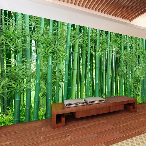 Papier peint panoramique sur mesure 3D avec paysage De forêt De bambou, décoration murale pour salon et chambre à coucher ► Photo 1/6