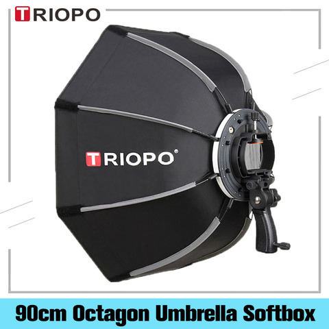 TRIOPO 90cm Photo octogone parapluie lumière Softbox avec poignée pour Godox V860II TT600 Flash parapluie photographie extérieur boîte souple ► Photo 1/6