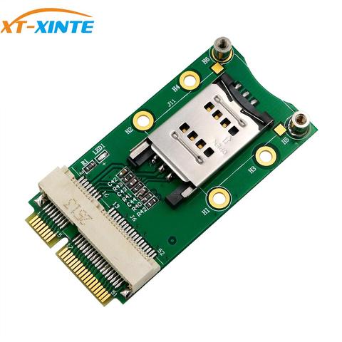 Adaptateur de carte Mini pcie mPCIe avec fente de carte SIM pour Module 3G 4G, Extension de fente de carte USIM/WWAN LTE / GPS pour ordinateur portable de bureau ► Photo 1/5