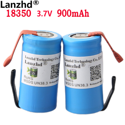 Batteries lithium-ion 18350 rechargeables 10C 900 V, 1 à 10 pièces, pour bricolage, lampes cylindriques pour outils électriques, 3.7 mAh ► Photo 1/1