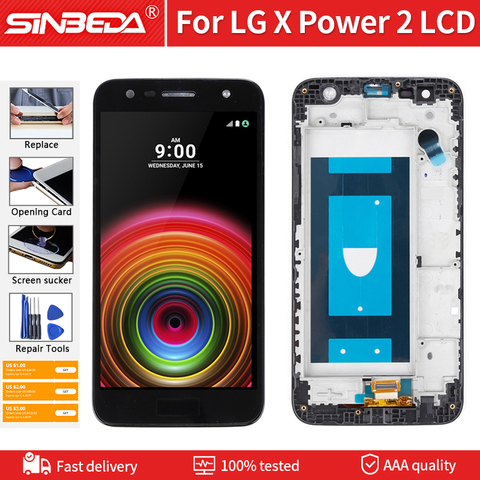 Bloc écran tactile LCD de remplacement avec châssis, 5.5 pouces, pour LG X Power 2 M320, Original ► Photo 1/6