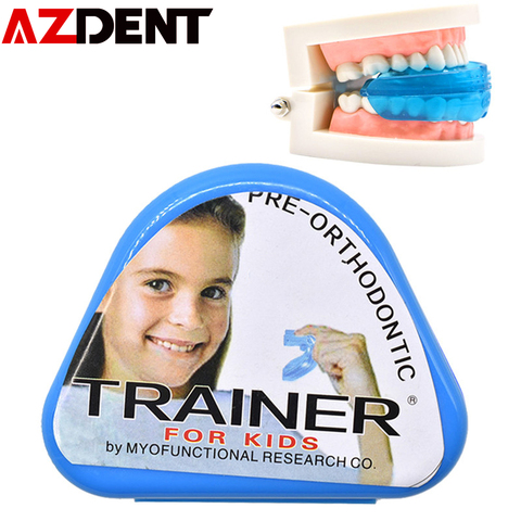 6-12 ans orthodontiques accolades appareils enfants dents formateur retenue bouche Gard dent plateau bleu violet doux dur ► Photo 1/6