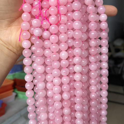 Perles de pierre de cristal de quartz Rose naturel perles entretoises en vrac rondes pour la fabrication de bijoux Bracelet à bricoler soi-même collier 15 