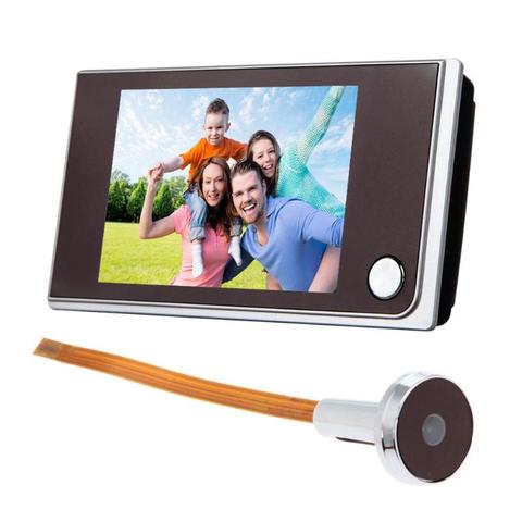 Sonnette numérique avec écran couleur LCD de 3.5 pouces, sonnette oculaire de porte à 120 degrés, caméra de porte électronique, sonnette de porte d'extérieur ► Photo 1/5